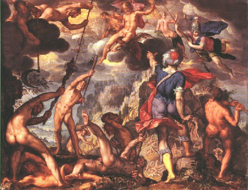 WTEWAEL, Joachim The Battle Between the Gods and the Titans iyu Germany oil painting art
